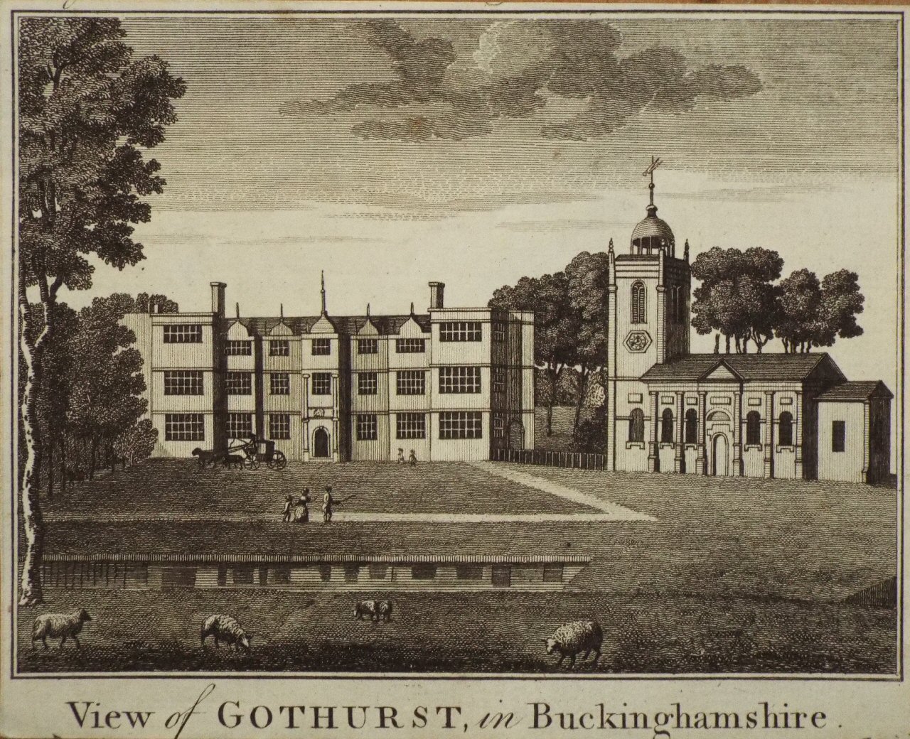 Print - View of Gothurst, in Buckinghamshire.